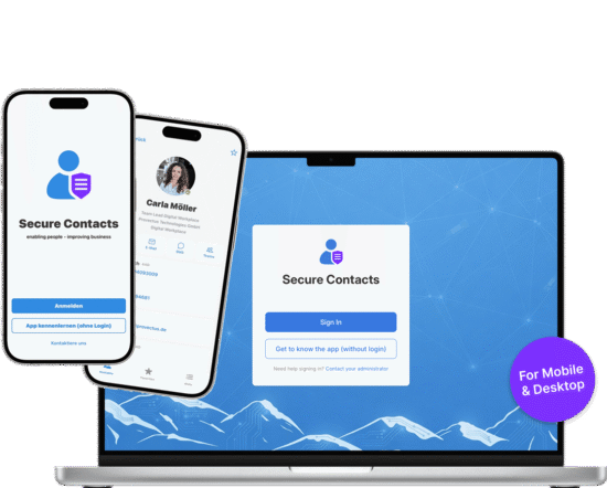 Secure Contacts auf Smartphone und Desktop