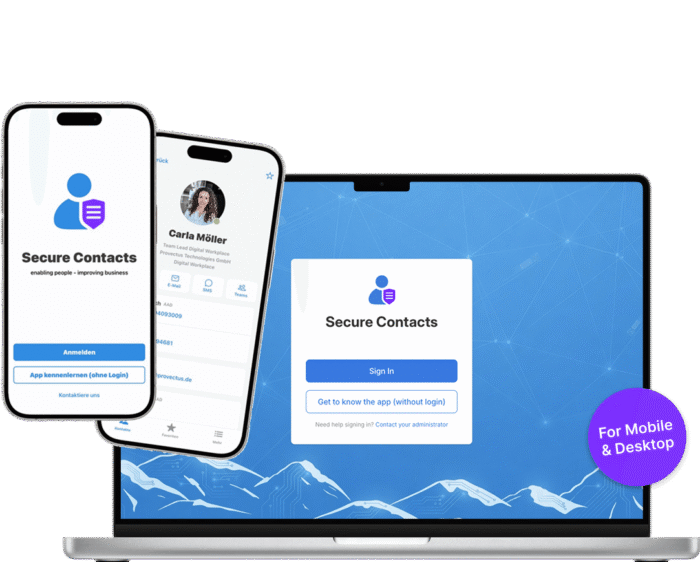 Secure Contacts auf Smartphone und Desktop